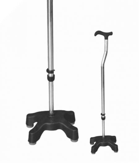 Quadripod Walking Stick- Silver - U OC2090	